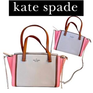KATE SPADE Pink & Gray 2Way New York Tote Bag, NWOT